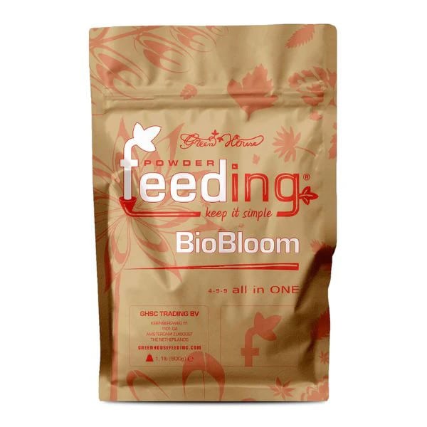 Golden Goose BioBloom powder packaging with floral design and branding.