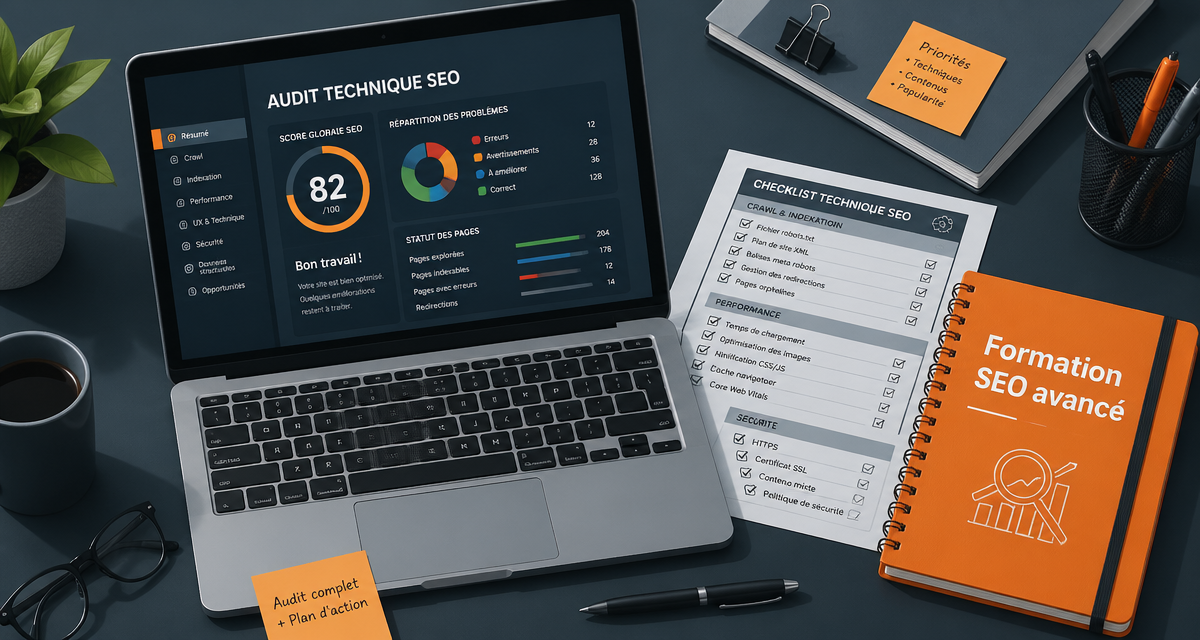 formation seo avancé audit technique sur ordinateur