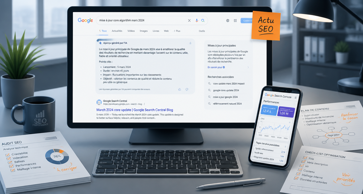 actu seo, IA, visibilité Google, Search Console