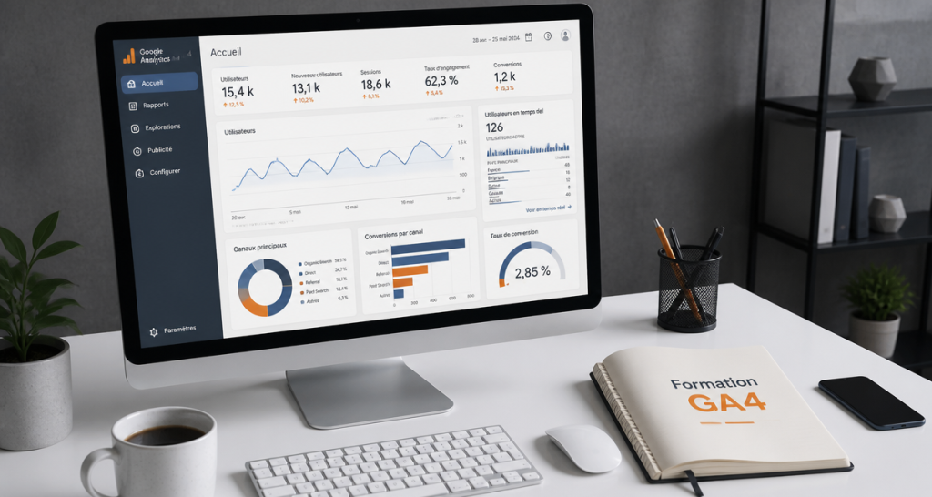 formation à google analytics 4 sur écran