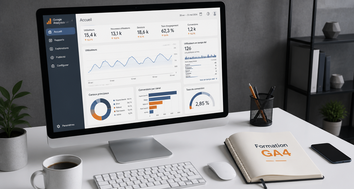 formation à google analytics 4 sur écran