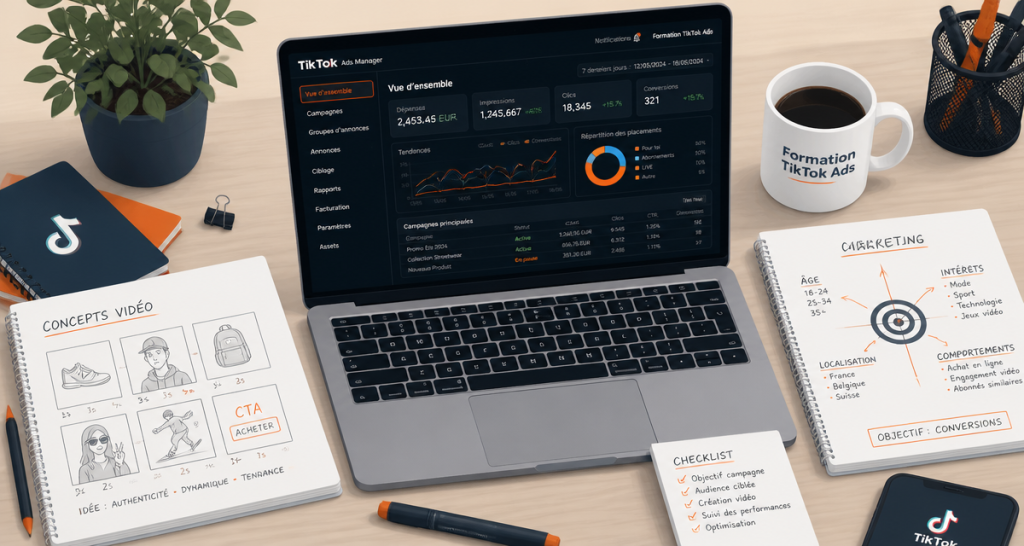 formation tiktok ads interface manager sur bureau