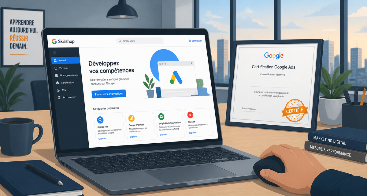 google ads certification ordinateur badge certifié
