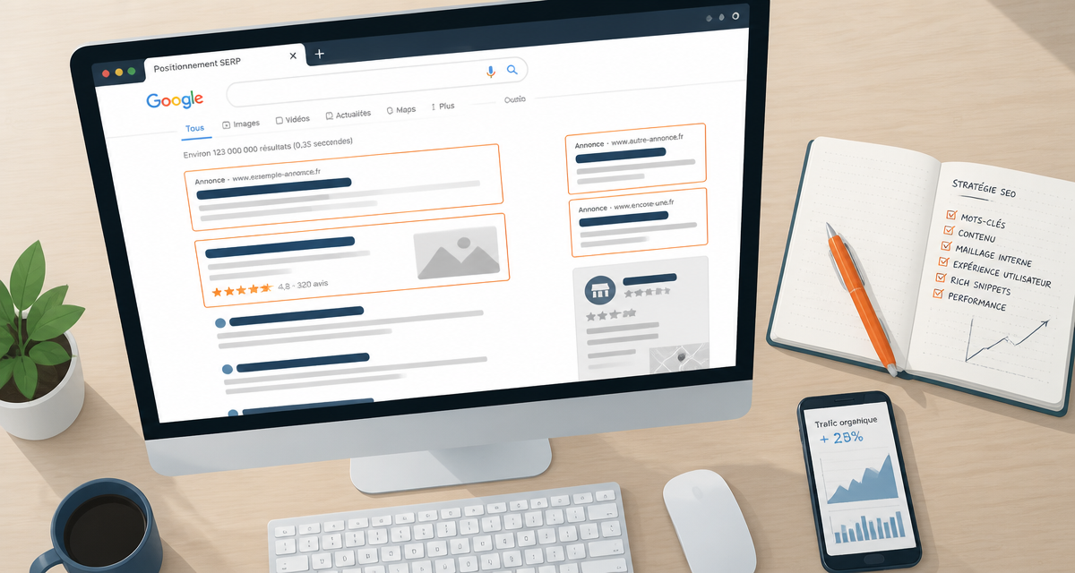 positionnement serp sur page résultats Google