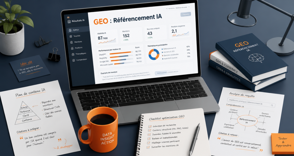référencement ia ordinateur page résultats génératifs