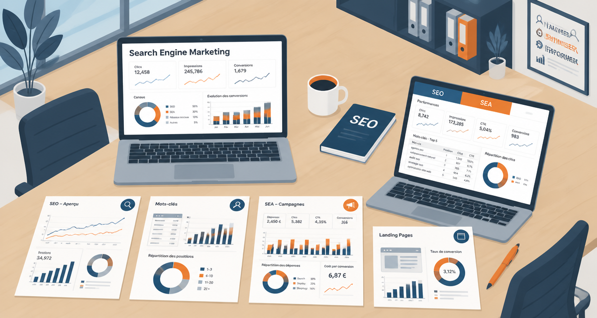 search engine marketing SEO SEA tableau de bord