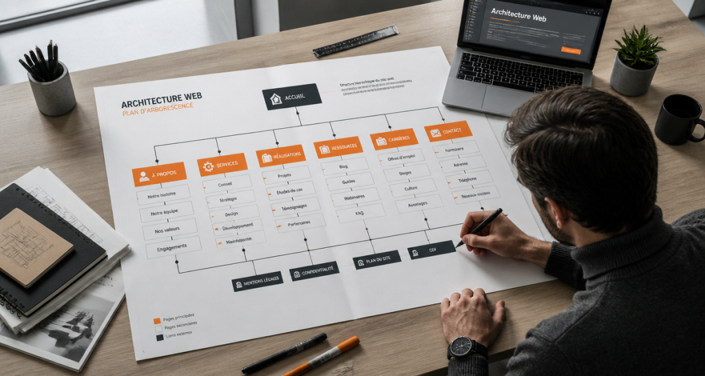 exemple arborescence site web infographie architecte