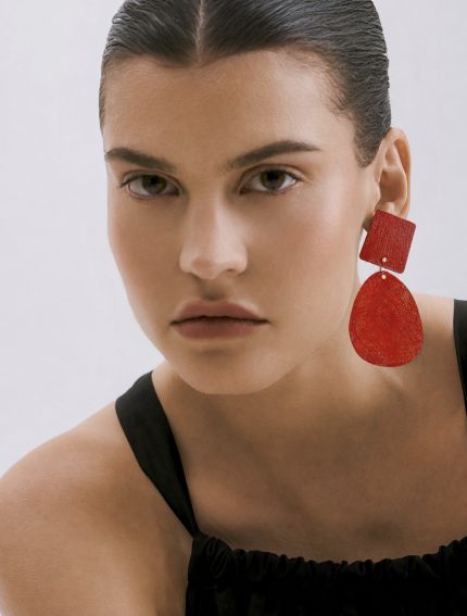 Kokino - Red Geometric Earrings