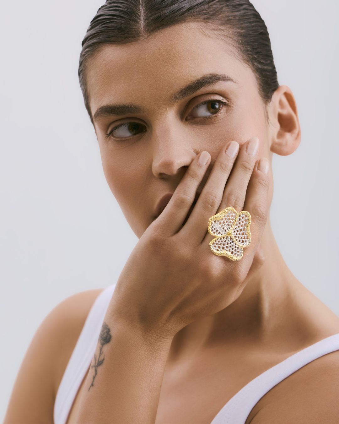 hdet Dahlia - Floral Sterling Silver Ring - Image 1