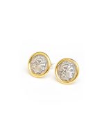 Alexandra - Sterling Silver Coin Stud Earrings - Image 2