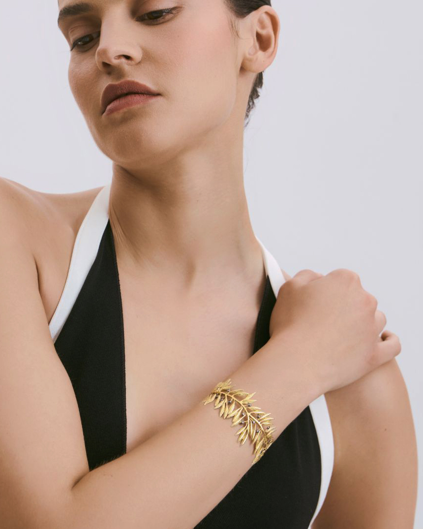 Elia Gold - Plated Olive Branch Bracelet - Image 1