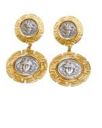 Medusa - Sterling Silver Medallion Drop Earrings - Image 2