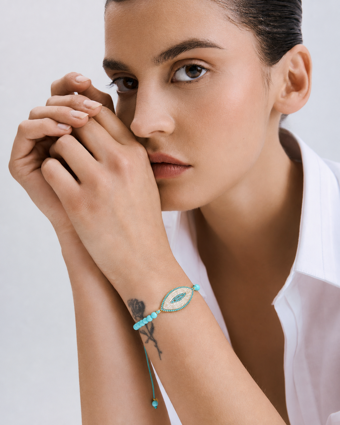 turquoisebraceletevileye Turquoise - Evil Eye Bracelet - Image 1