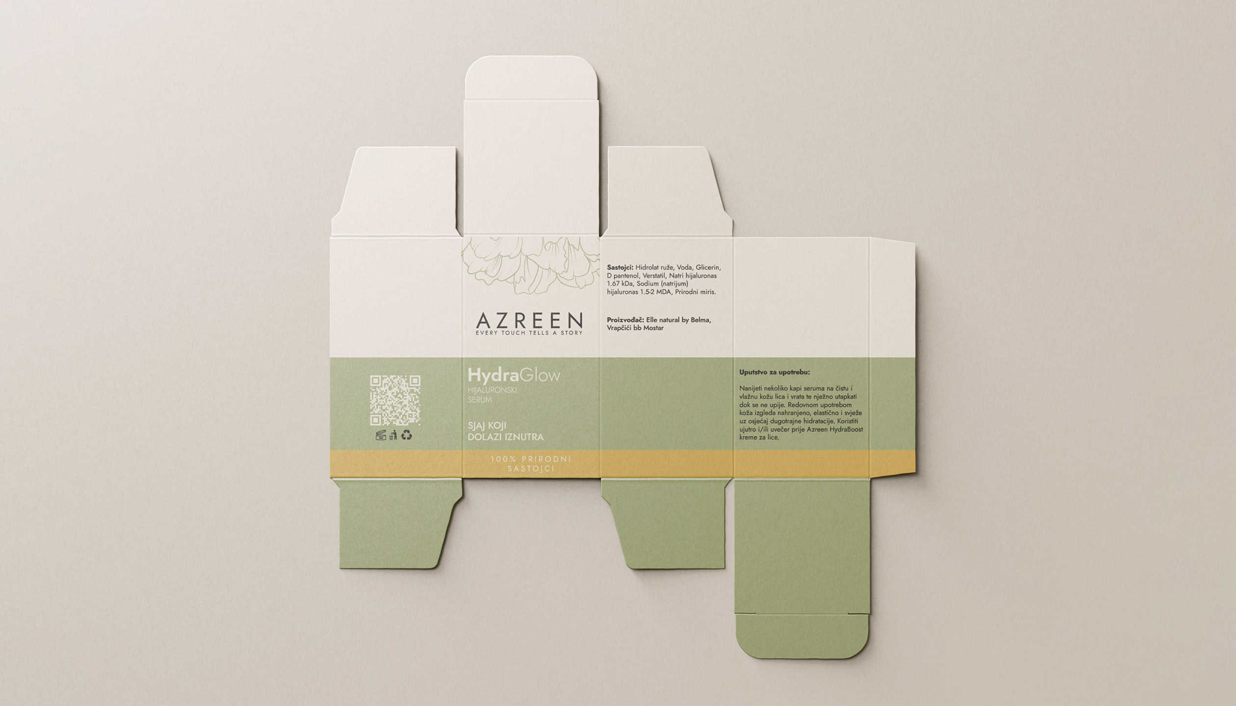 Azreen – Cosmetic Packaging Design for Natural Skincare Brand