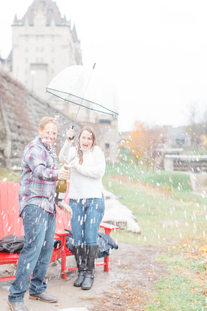 Chateau Laurier Rainy Fall Engagement Session Grey Loft Studio Downtown Ottawa 2019