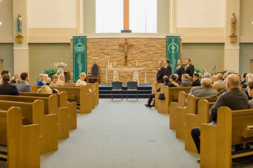 Holy Spirit Catholic Church Stittsville - Bride with Bridesmaids - Black and White Theme Wedding - Romantic Wedding at NeXt in Stittsville - Grey Loft Studio - Ottawa Wedding Photographer - Ottawa Wedding Photo & Video Team