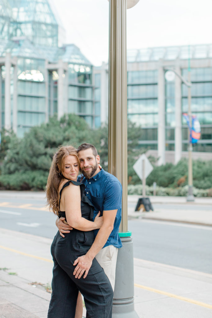 Christine Mitch Downtow Engagement Session Grey Loft Studio 2020