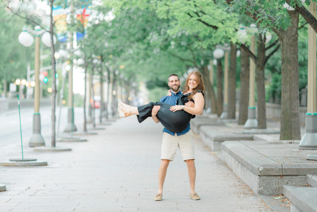 Christine Mitch Downtow Engagement Session Grey Loft Studio 2020