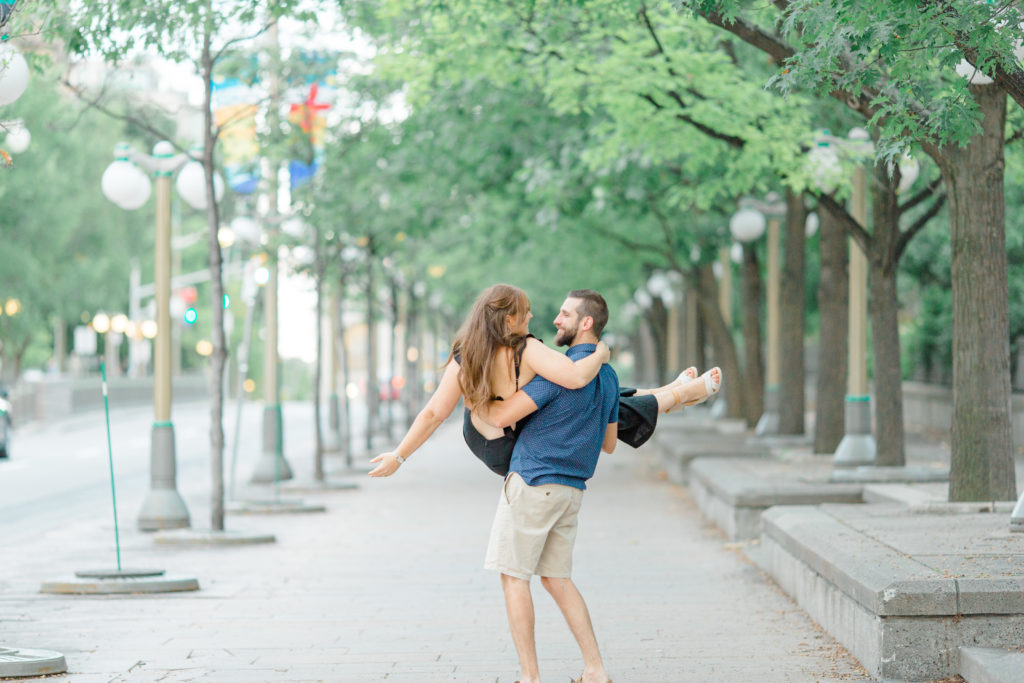 Christine Mitch Downtow Engagement Session Grey Loft Studio 2020