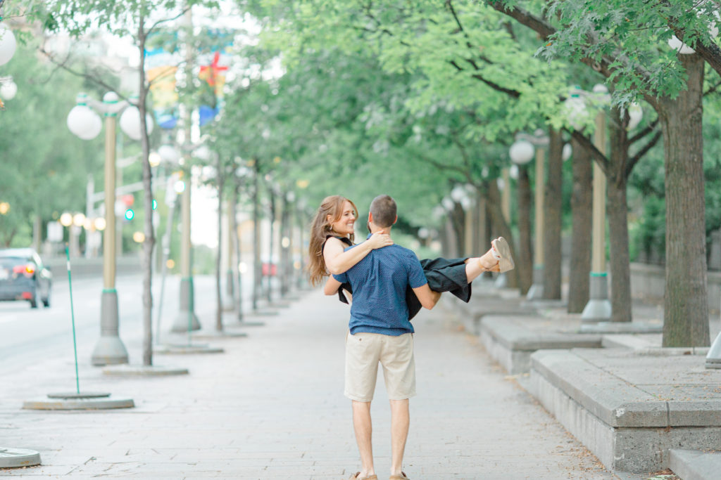 Christine Mitch Downtow Engagement Session Grey Loft Studio 2020