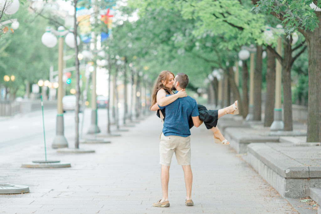 Christine Mitch Downtow Engagement Session Grey Loft Studio 2020
