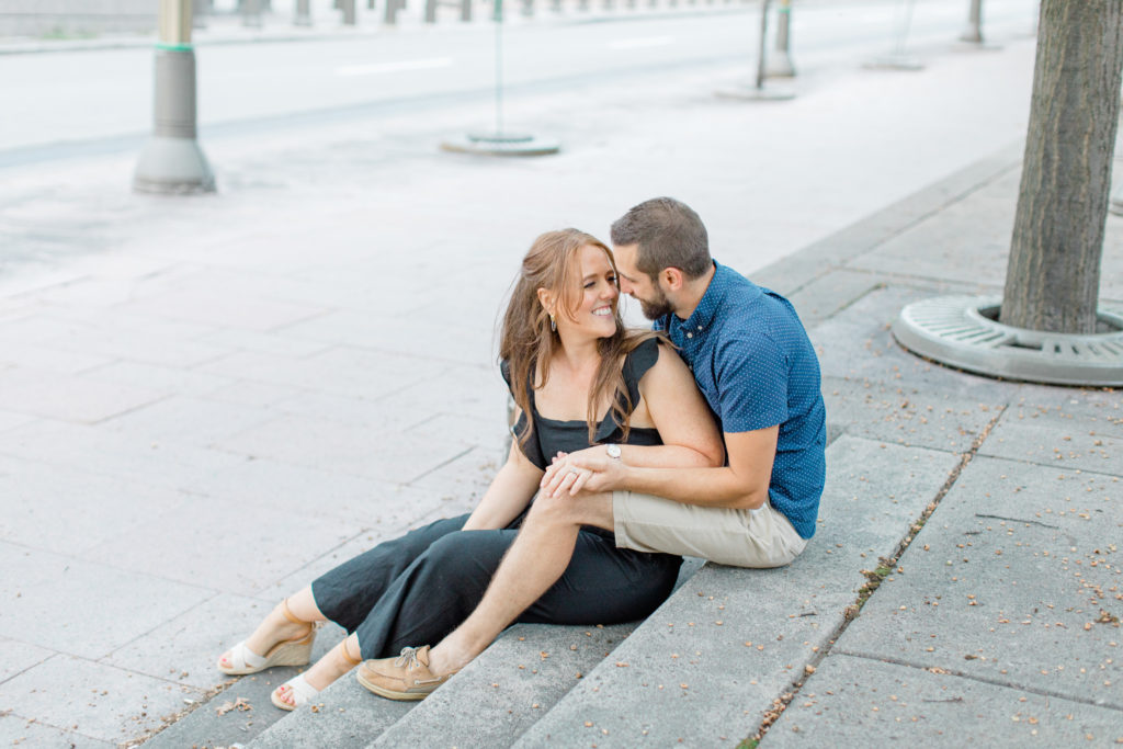 Christine Mitch Downtow Engagement Session Grey Loft Studio 2020