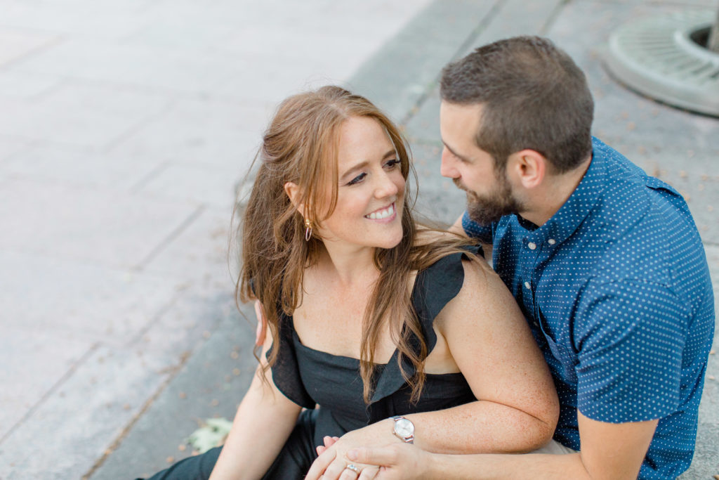 Christine Mitch Downtow Engagement Session Grey Loft Studio 2020