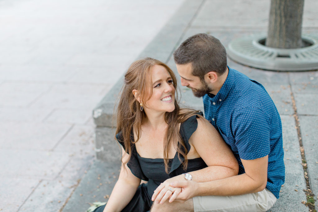 Christine Mitch Downtow Engagement Session Grey Loft Studio 2020