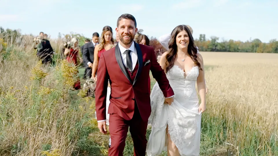 Time for Bridal Party Shots - Laughing all the Way - Evermore Wedding and Events - Blue Sky, Fall Wedding. Grey Loft Studio Photography & Videography Ottawa