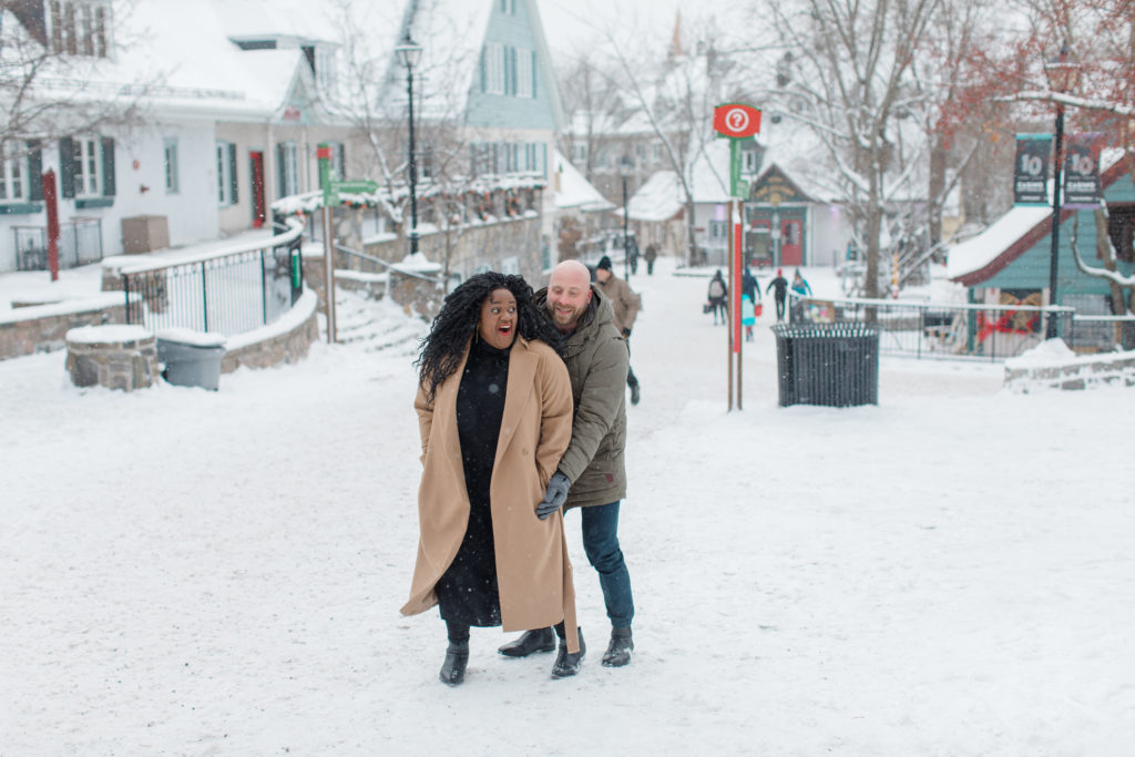 Tremblant Winter Mountainside Engagement Session Grey Loft Studio Tremblant Village 110