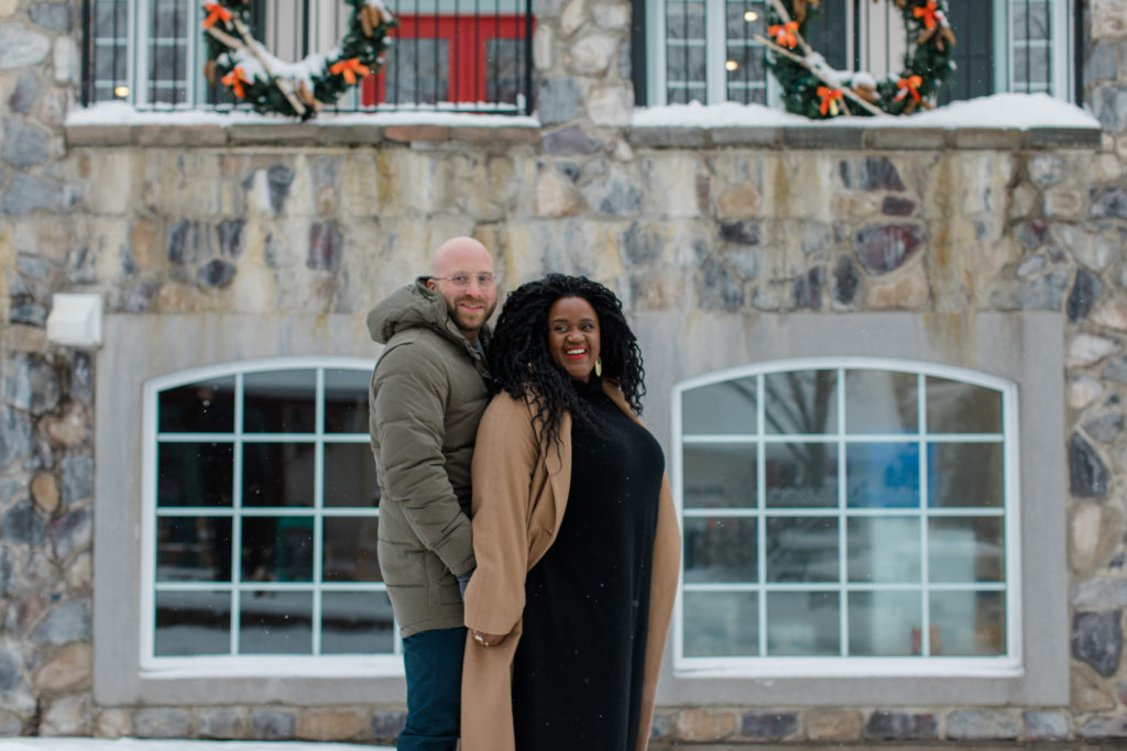 Tremblant Winter Mountainside Engagement Session Grey Loft Studio Tremblant Village 19