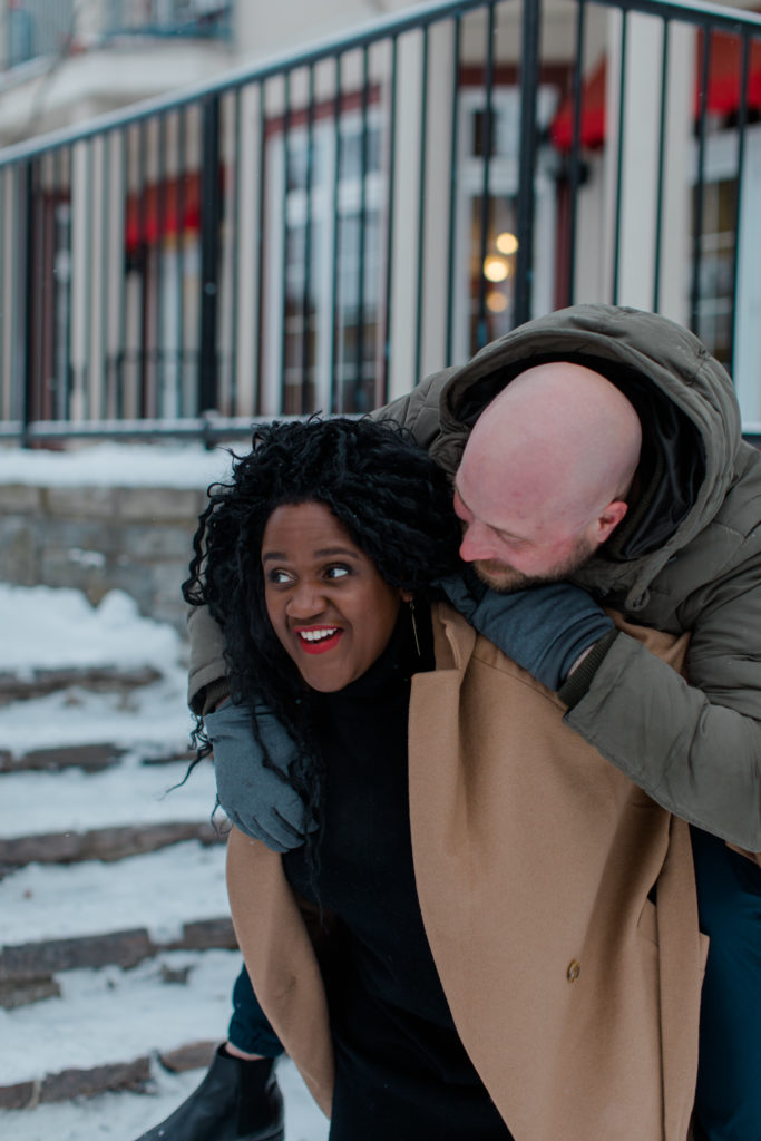 Tremblant Winter Mountainside Engagement Session Grey Loft Studio Tremblant Village 232