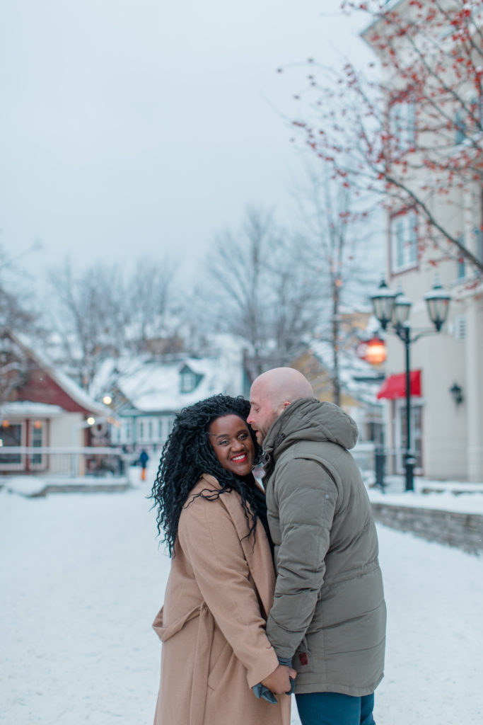 Tremblant Winter Mountainside Engagement Session Grey Loft Studio Tremblant Village 257