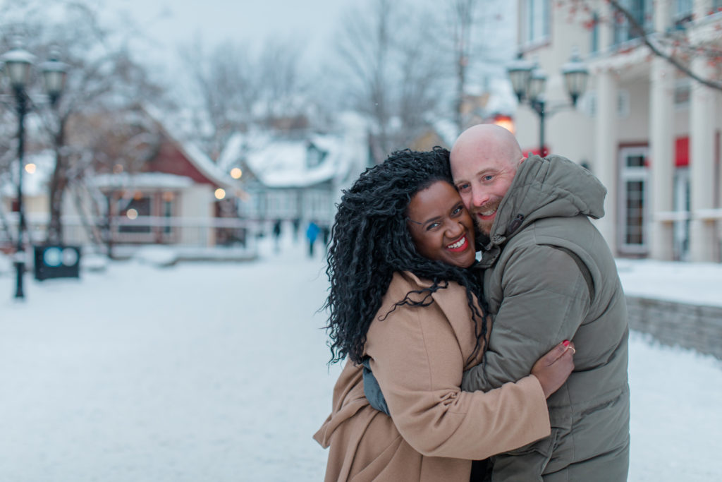 Tremblant Winter Mountainside Engagement Session Grey Loft Studio Tremblant Village 260