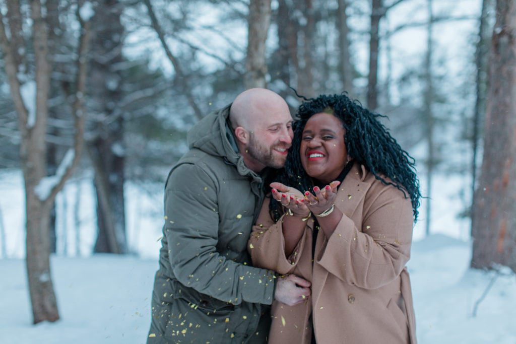 Tremblant Winter Mountainside Engagement Session Grey Loft Studio Tremblant Village 277