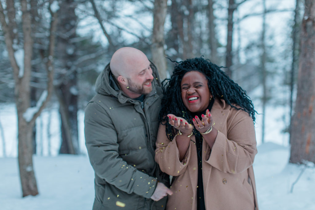 Tremblant Winter Mountainside Engagement Session Grey Loft Studio Tremblant Village 279