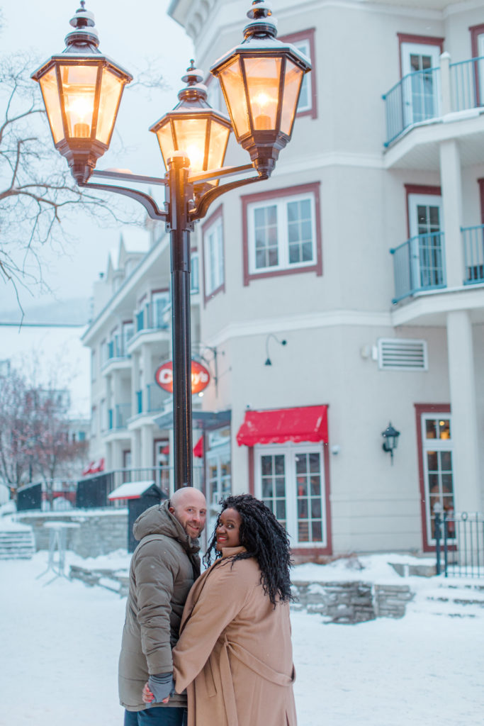 Tremblant Winter Mountainside Engagement Session Grey Loft Studio Tremblant Village 289