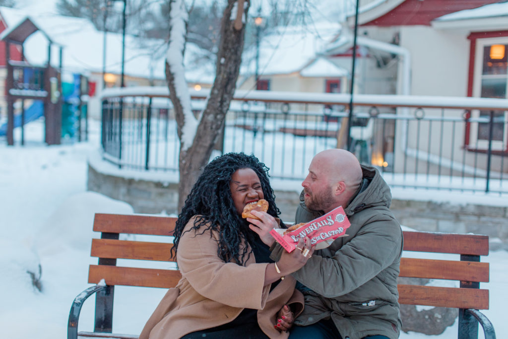 Tremblant Winter Mountainside Engagement Session Grey Loft Studio Tremblant Village 304