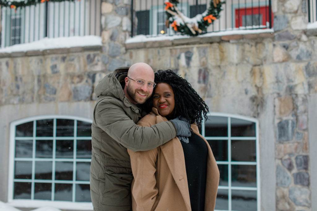 Tremblant Winter Mountainside Engagement Session Grey Loft Studio Tremblant Village 40