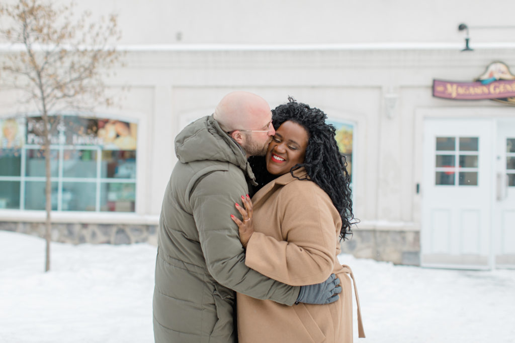 Tremblant Winter Mountainside Engagement Session Grey Loft Studio Tremblant Village 5