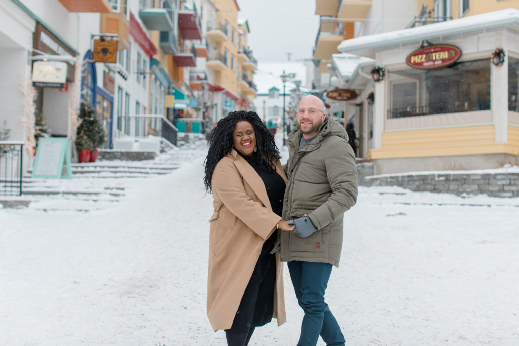 Tremblant Winter Mountainside Engagement Session Grey Loft Studio Tremblant Village 53