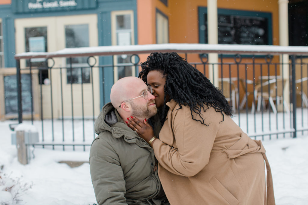 Tremblant Winter Mountainside Engagement Session Grey Loft Studio Tremblant Village 88