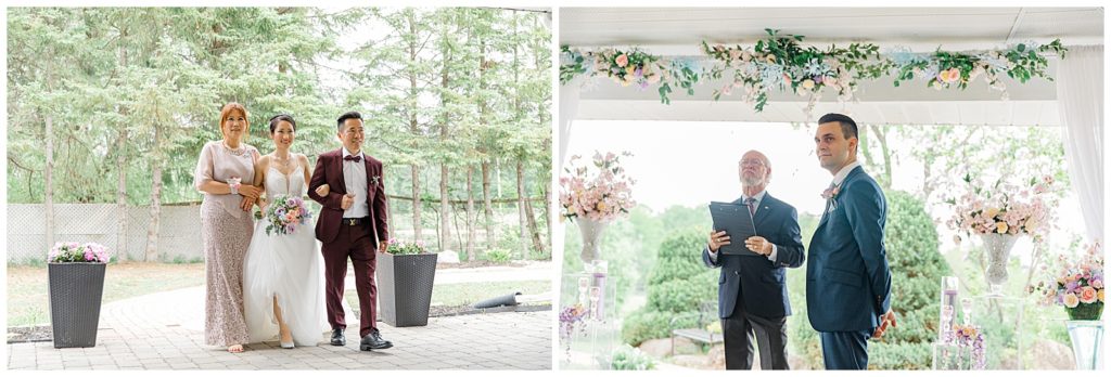 Walking down the aisle, groom sees his bride - Lisa & Pat - Grey Loft Studio - Wedding Photo & Video Team - Light and Airy - Ottawa Wedding Photographer & Videographer