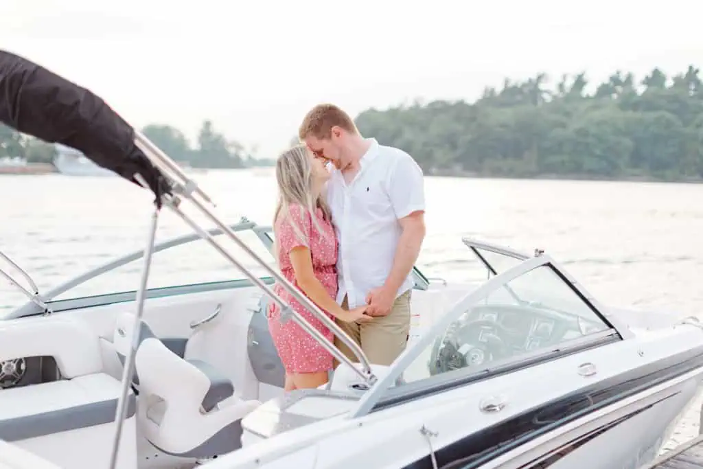 Stephanie Alan Gananoque Engagement Boat Photos Grey Loft Studio 2021