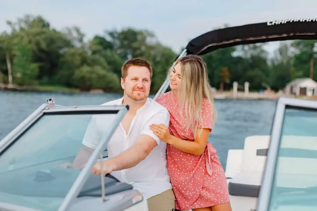 Stephanie Alan Gananoque Engagement Boat Photos Grey Loft Studio 2021