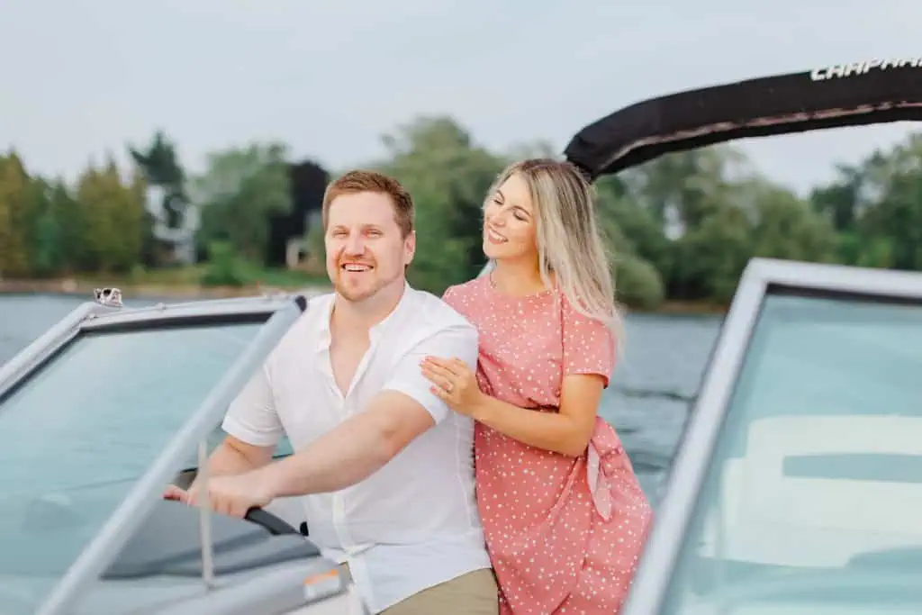 Stephanie Alan Gananoque Engagement Boat Photos Grey Loft Studio 2021