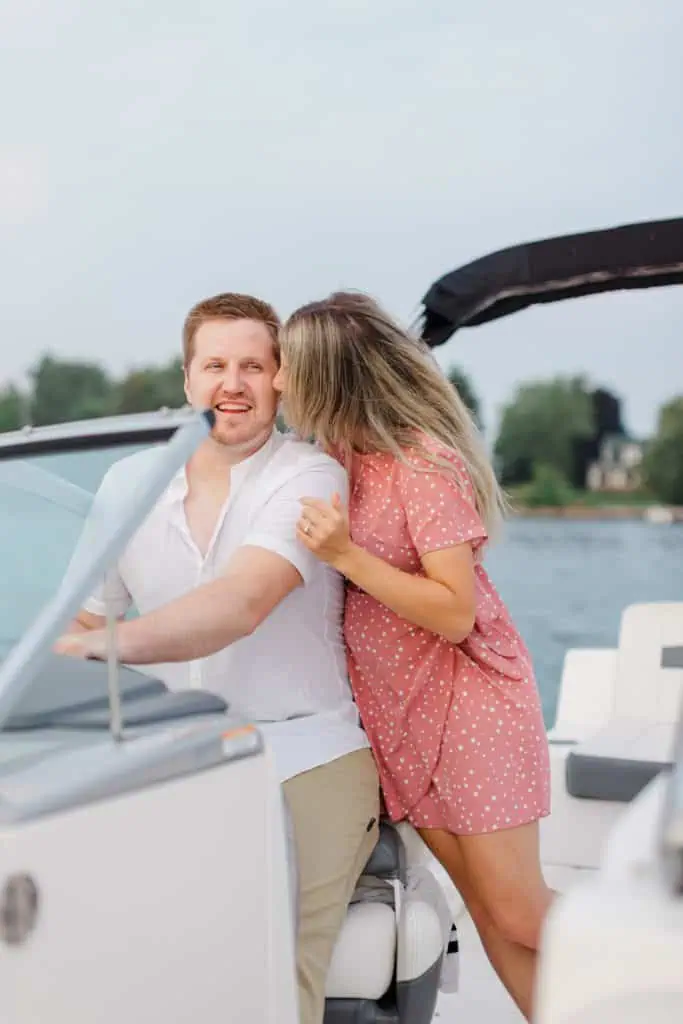 Stephanie Alan Gananoque Engagement Boat Photos Grey Loft Studio 2021