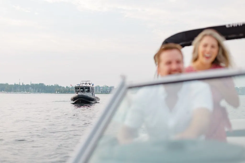 Stephanie Alan Gananoque Engagement Boat Photos Grey Loft Studio 2021