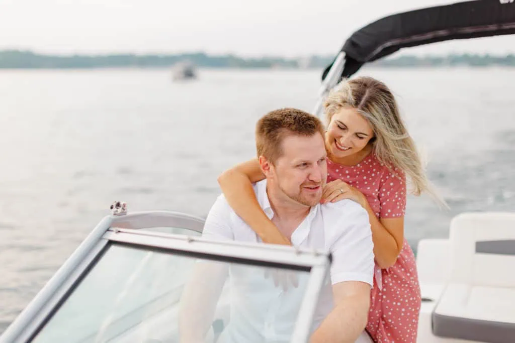Stephanie Alan Gananoque Engagement Boat Photos Grey Loft Studio 2021
