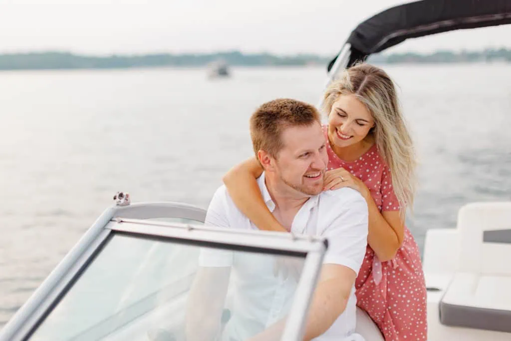 Stephanie Alan Gananoque Engagement Boat Photos Grey Loft Studio 2021